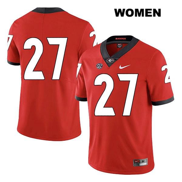 Georgia Bulldogs Women's Eric Stokes #27 NCAA No Name Legend Authentic Red Nike Stitched College Football Jersey CZB7756IE